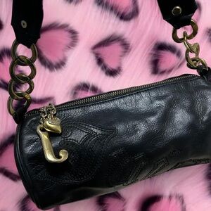 Black Leather Barrel Juicy Couture
